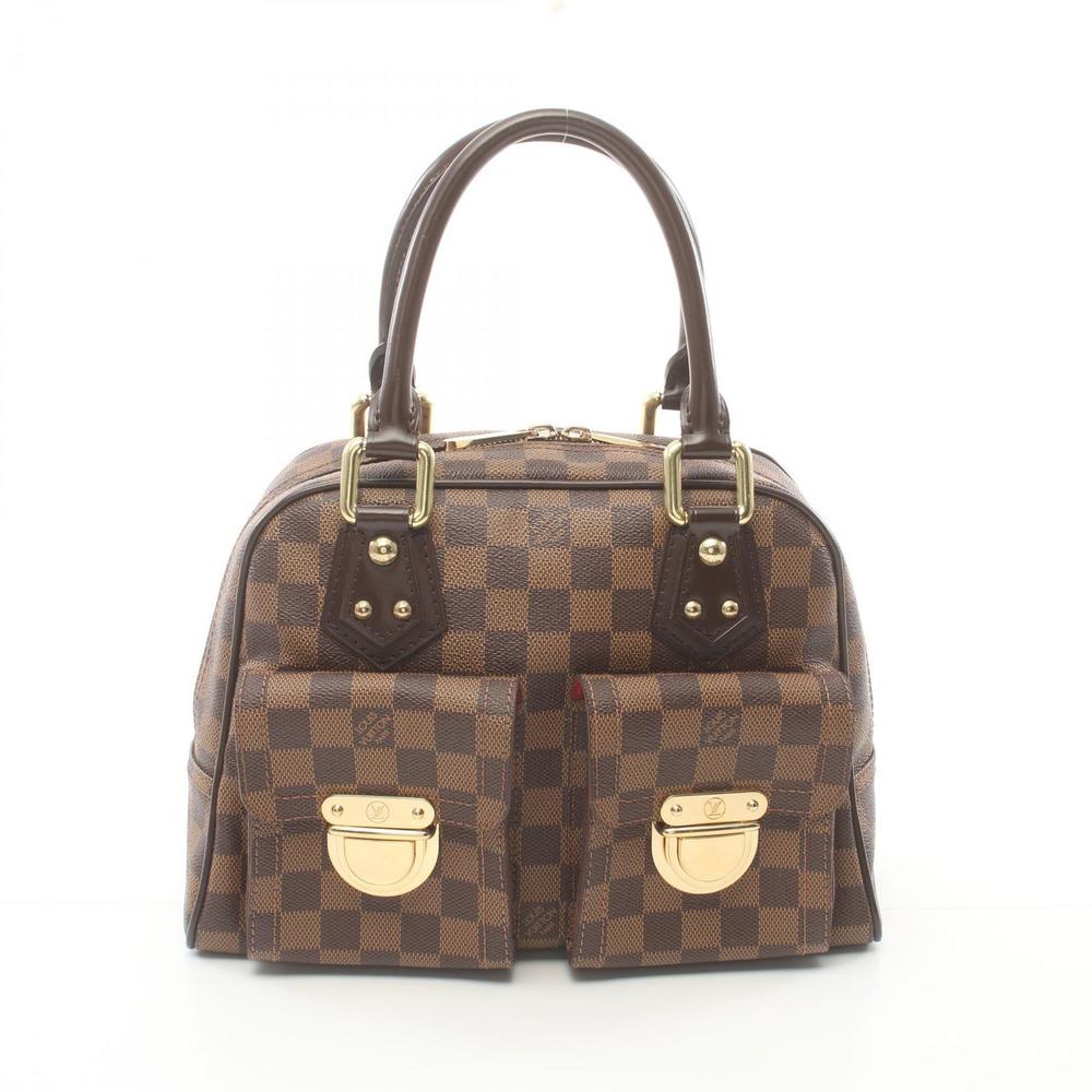 Louis Vuitton Manhattan PM Handbag Bag Leather Damier Brown